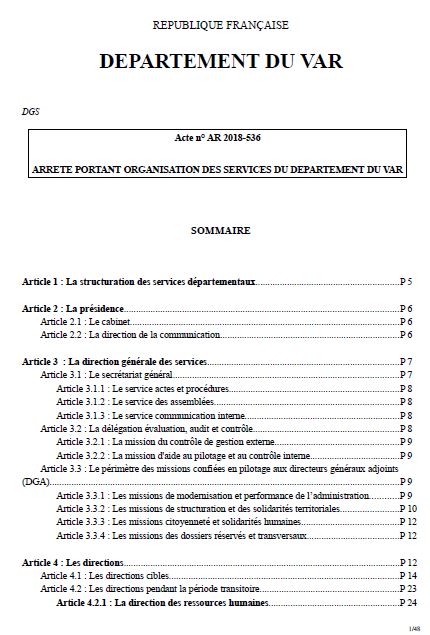 Arrete departemental 83