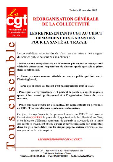 Chsct du 21 novembre 2017