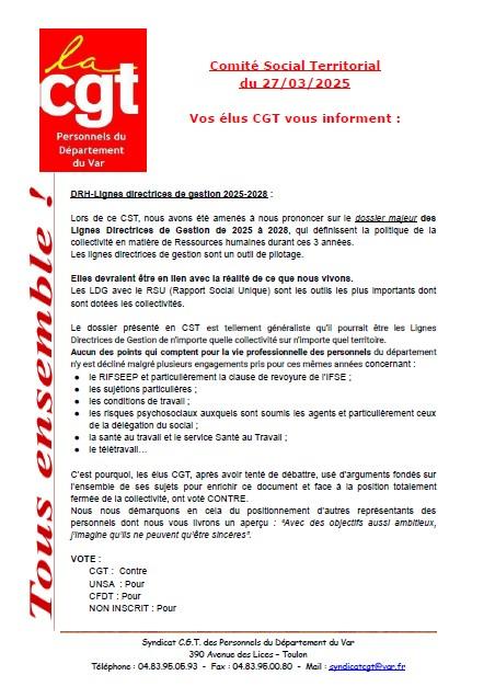 Cr cgt du cst 27 mars 2025