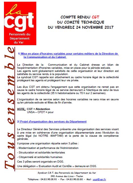 CR du CTP du 24 novembre 2017 Ct 24 novembre 2017