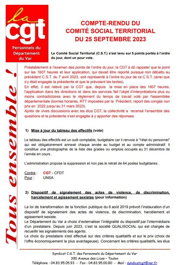 Cr du cst du 25 septembre 2023