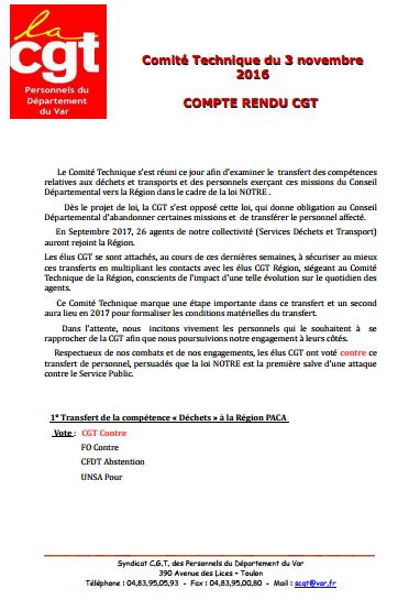 CR du CTP du 3 novembre (cliquez ICI) Ctp 3 novembre 2016