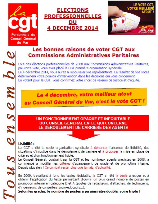 Les bonnes raisons de votez cgt aux cap