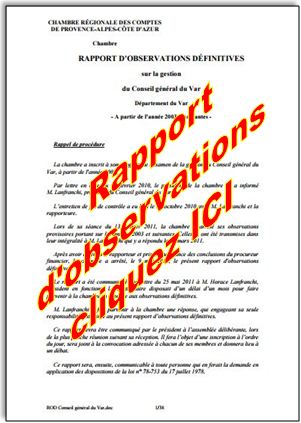 Rapport d observations