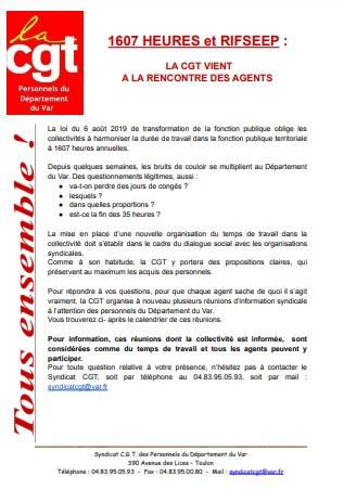 Tract cgt rencontre agents 1607h